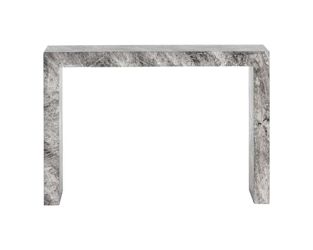 Sunpan Axle Console Table - Marble Look In Black/Grey