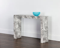 Sunpan Axle Console Table - Marble Look In Black/Grey