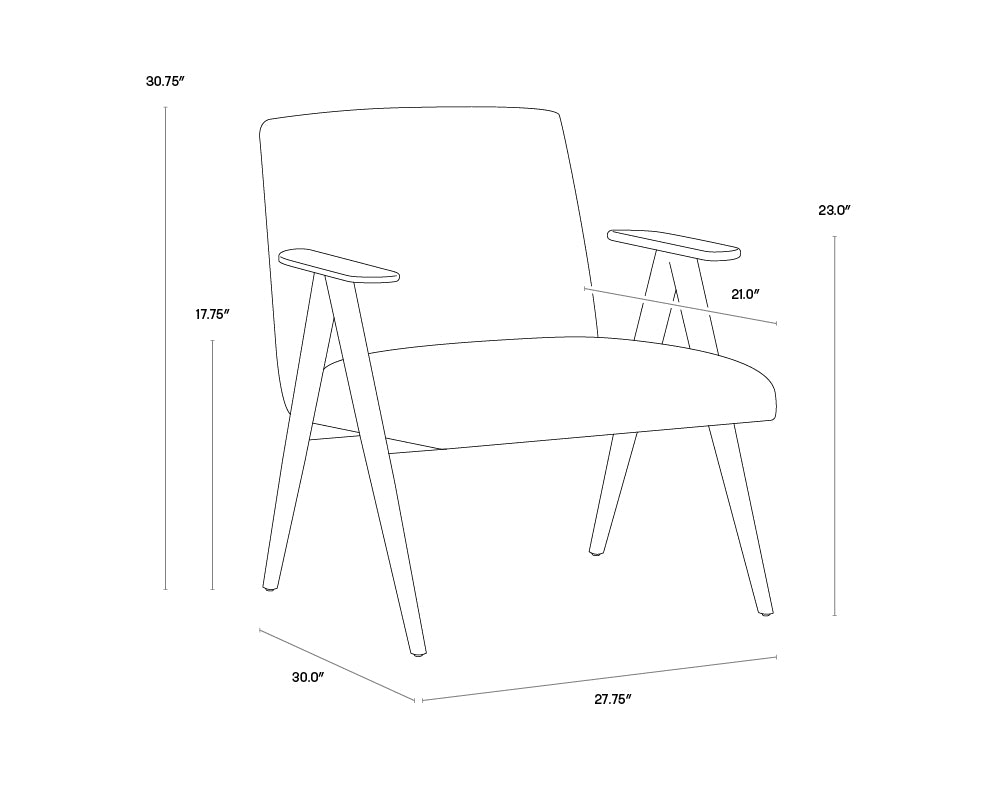 Sunpan Baldwin Lounge Chair in San Remo Winter Cloud