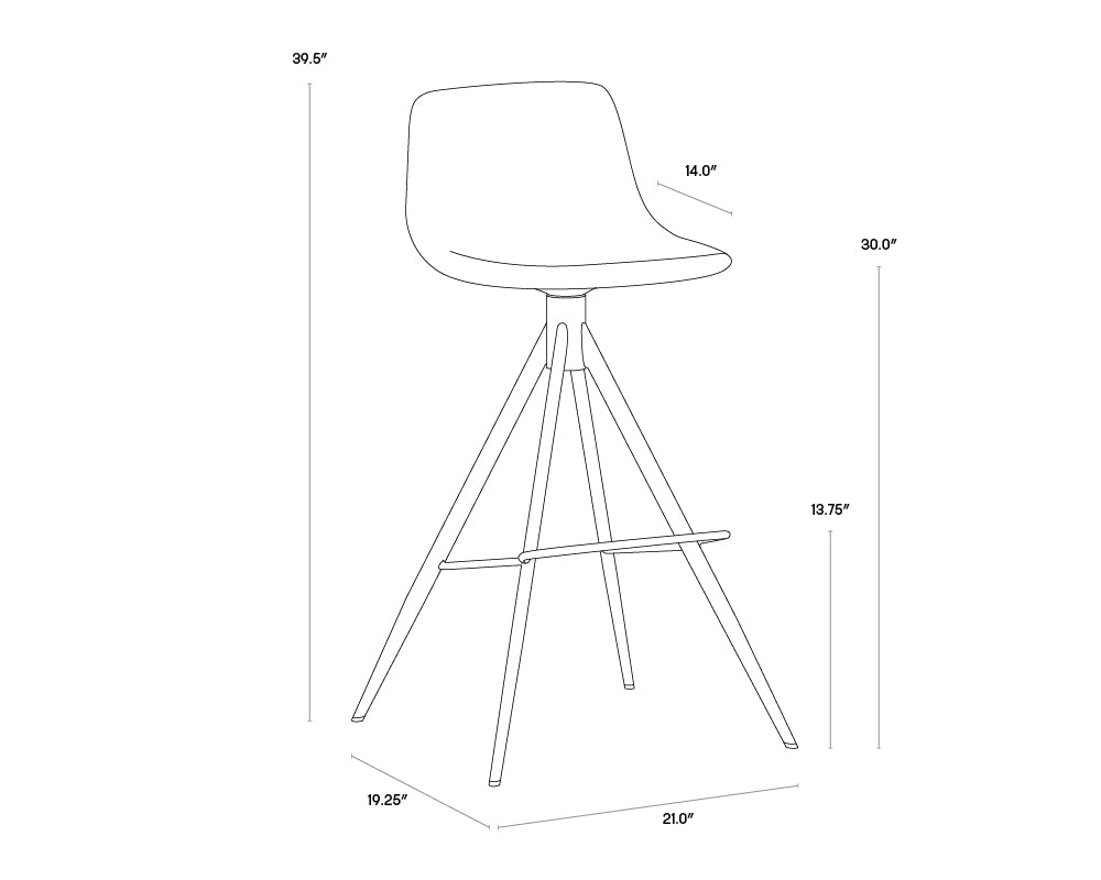 Sunpan Andres Swivel Barstool - Belfast Koala Grey