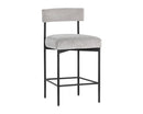 Sunpan Seneca Counter Stool - Antique Brass and Arena Cement/Antique Brass and Arena Navy/Black and Polo Club Stone