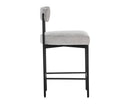 Sunpan Seneca Counter Stool - Antique Brass and Arena Cement/Antique Brass and Arena Navy/Black and Polo Club Stone