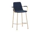 Sunpan Hathaway Counter Stool - Belfast Navy/Oatmeal/Oyster Shell