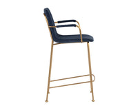 Sunpan Hathaway Counter Stool - Belfast Navy/Oatmeal/Oyster Shell