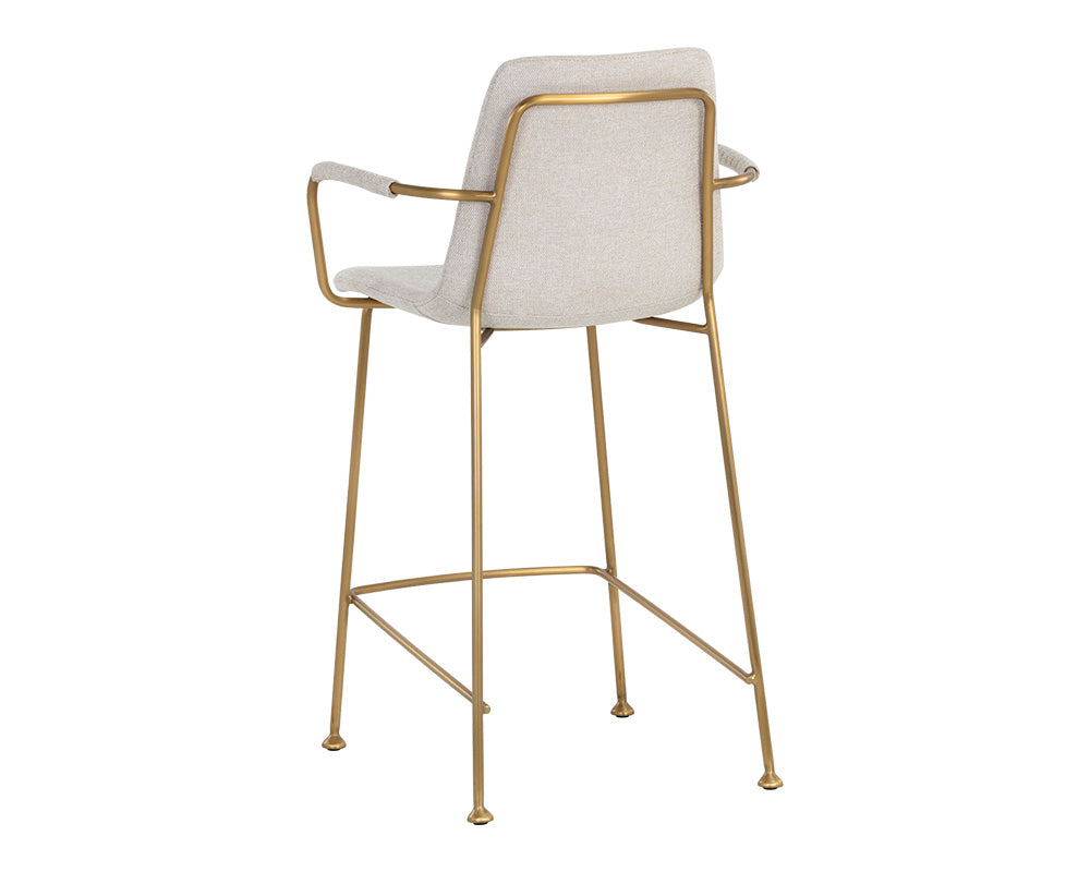 Sunpan Hathaway Counter Stool - Belfast Navy/Oatmeal/Oyster Shell