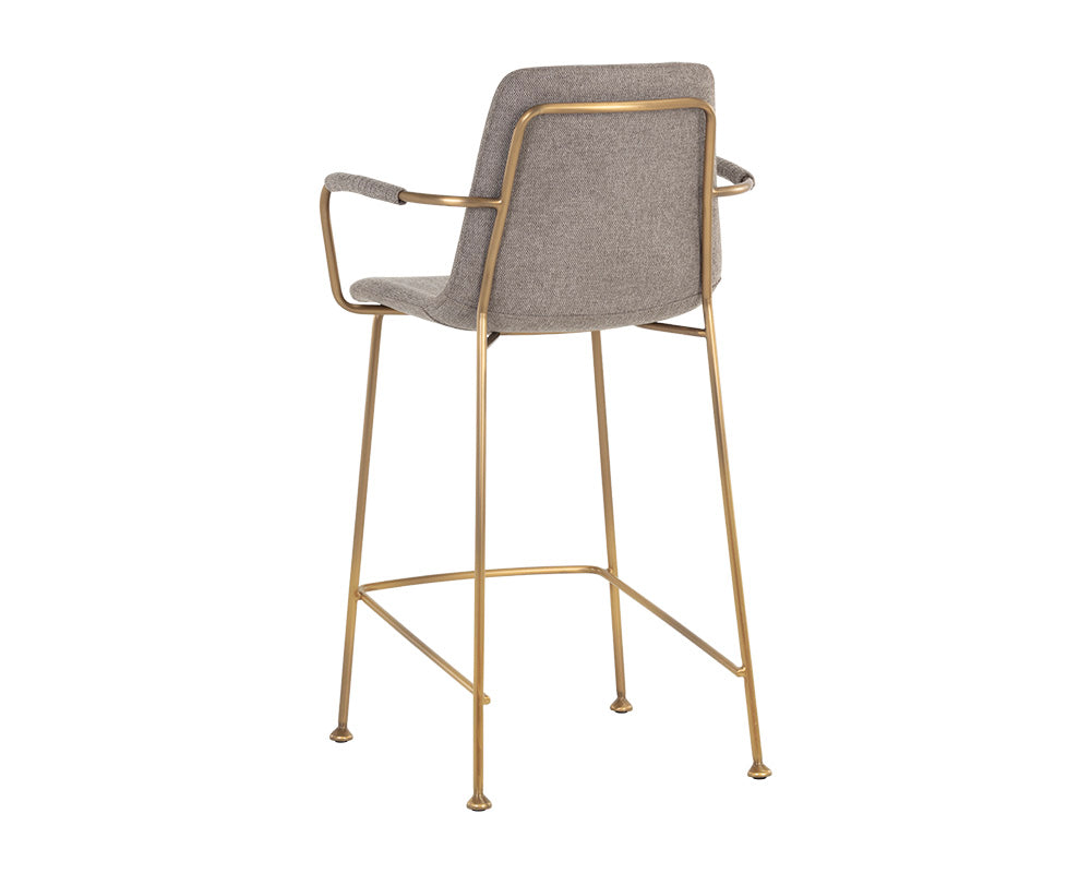 Sunpan Hathaway Counter Stool - Belfast Navy/Oatmeal/Oyster Shell