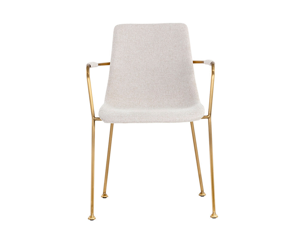 Sunpan Hathaway Dining Armchair - Belfast Navy/Oatmeal/Oyster Shell/Rust