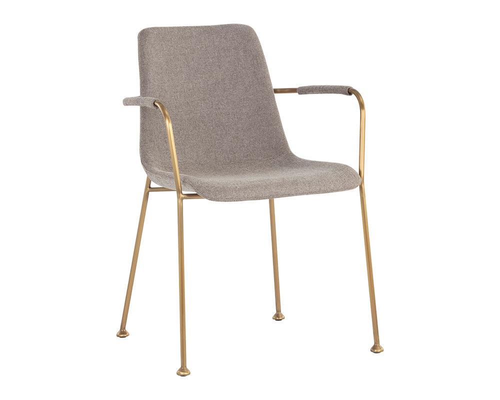 Sunpan Hathaway Dining Armchair - Belfast Navy/Oatmeal/Oyster Shell/Rust