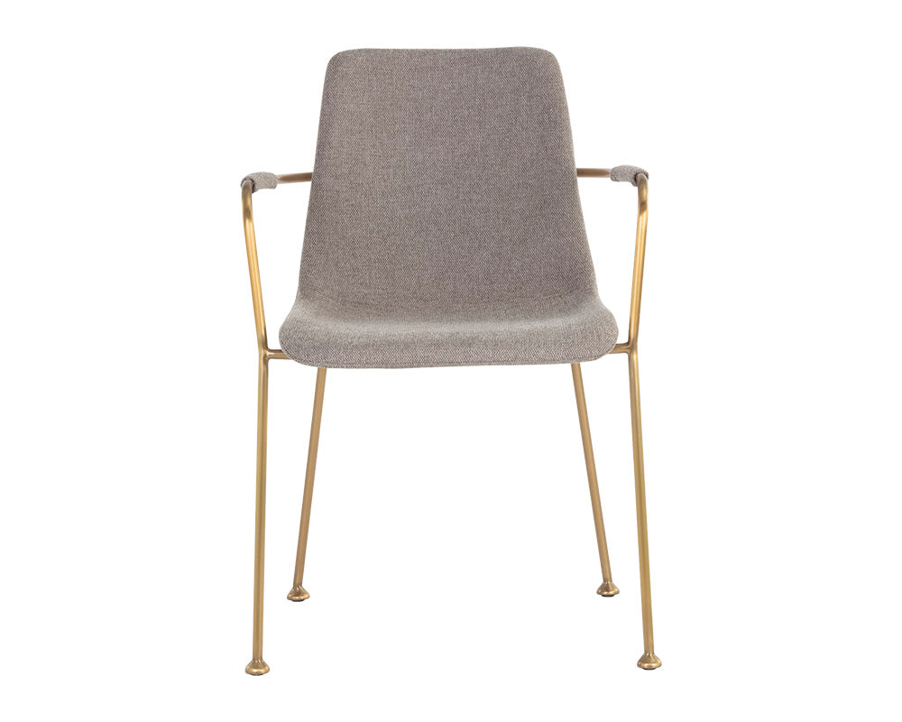 Sunpan Hathaway Dining Armchair - Belfast Navy/Oatmeal/Oyster Shell/Rust