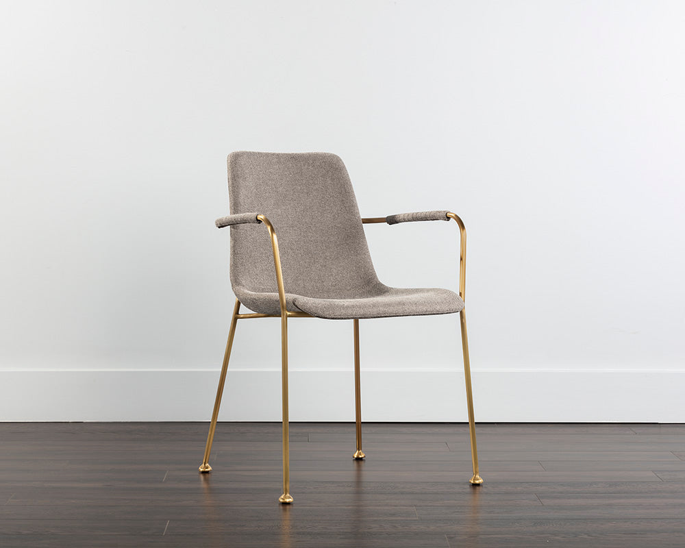 Sunpan Hathaway Dining Armchair - Belfast Navy/Oatmeal/Oyster Shell/Rust