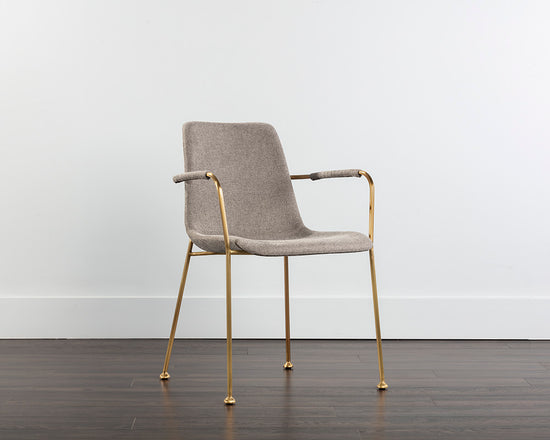 Sunpan Hathaway Dining Armchair - Belfast Navy/Oatmeal/Oyster Shell/Rust
