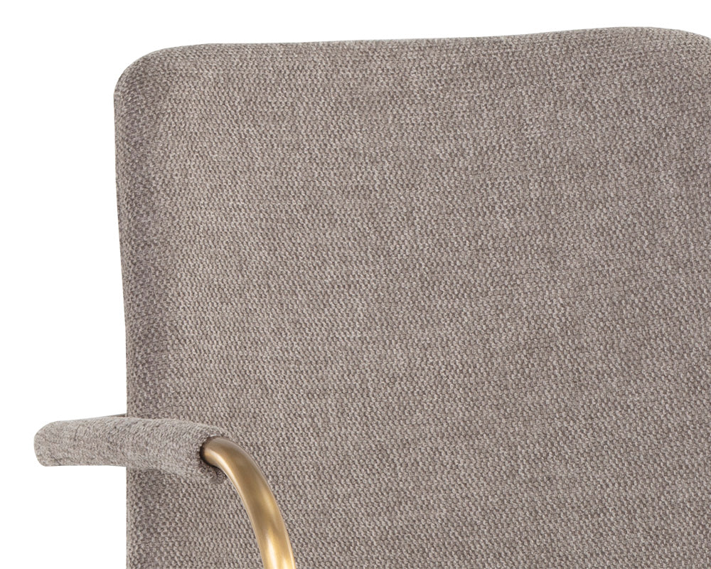 Sunpan Hathaway Dining Armchair - Belfast Navy/Oatmeal/Oyster Shell/Rust