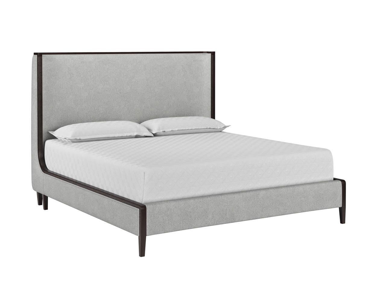Sunpan Colette Bed In Brown And Belfast Heather Grey/Natural And Effie Linen - King