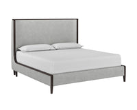 Sunpan Colette Bed In Brown And Belfast Heather Grey/Natural And Effie Linen - King