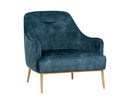 Sunpan Cameron Lounge Chair In Nono Petrol / Nono Rust / Nono Shitake