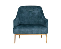 Sunpan Cameron Lounge Chair In Nono Petrol / Nono Rust / Nono Shitake