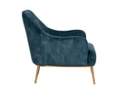 Sunpan Cameron Lounge Chair In Nono Petrol / Nono Rust / Nono Shitake