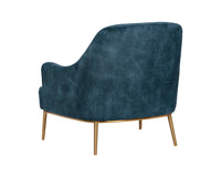 Sunpan Cameron Lounge Chair In Nono Petrol / Nono Rust / Nono Shitake