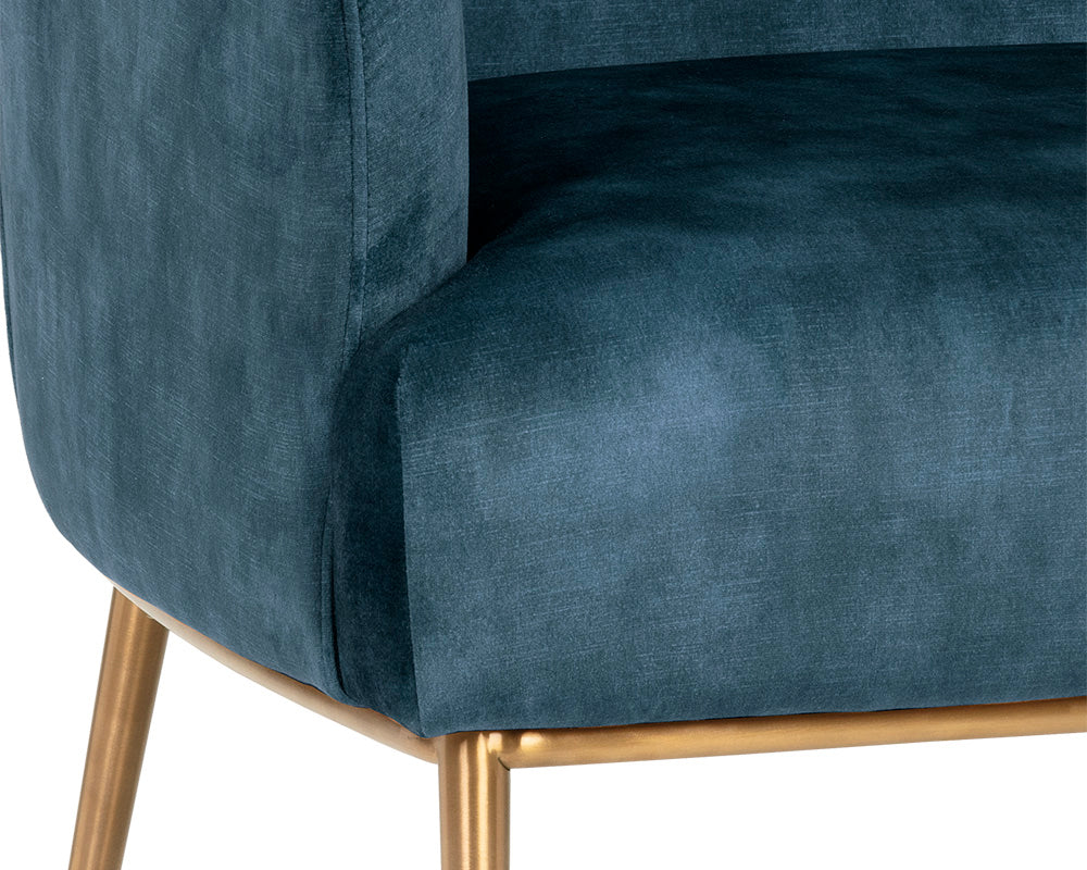 Sunpan Cameron Lounge Chair In Nono Petrol / Nono Rust / Nono Shitake