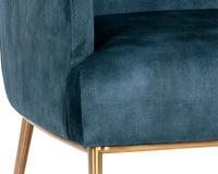Sunpan Cameron Lounge Chair In Nono Petrol / Nono Rust / Nono Shitake