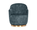 Sunpan Casey Swivel Lounge Chair in Nono Cream/  Petrol / Shitake
