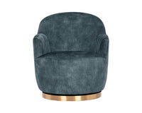 Sunpan Casey Swivel Lounge Chair in Nono Cream/  Petrol / Shitake