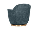 Sunpan Casey Swivel Lounge Chair in Nono Cream/  Petrol / Shitake
