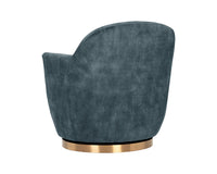 Sunpan Casey Swivel Lounge Chair in Nono Cream/  Petrol / Shitake
