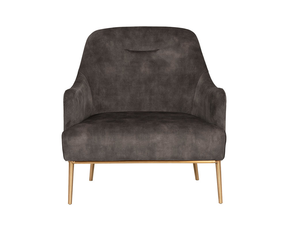Sunpan Cameron Lounge Chair In Nono Petrol / Nono Rust / Nono Shitake