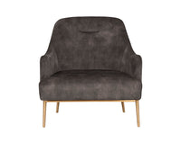Sunpan Cameron Lounge Chair In Nono Petrol / Nono Rust / Nono Shitake