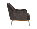Sunpan Cameron Lounge Chair In Nono Petrol / Nono Rust / Nono Shitake