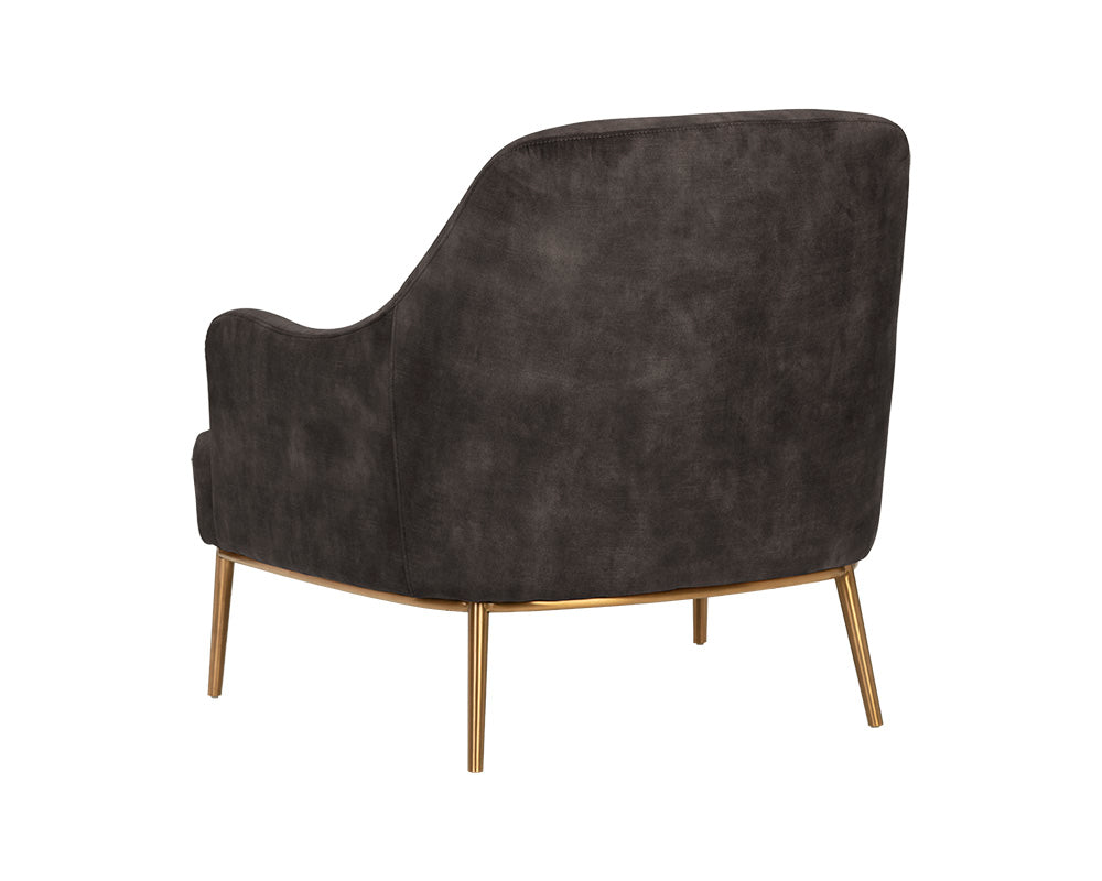 Sunpan Cameron Lounge Chair In Nono Petrol / Nono Rust / Nono Shitake