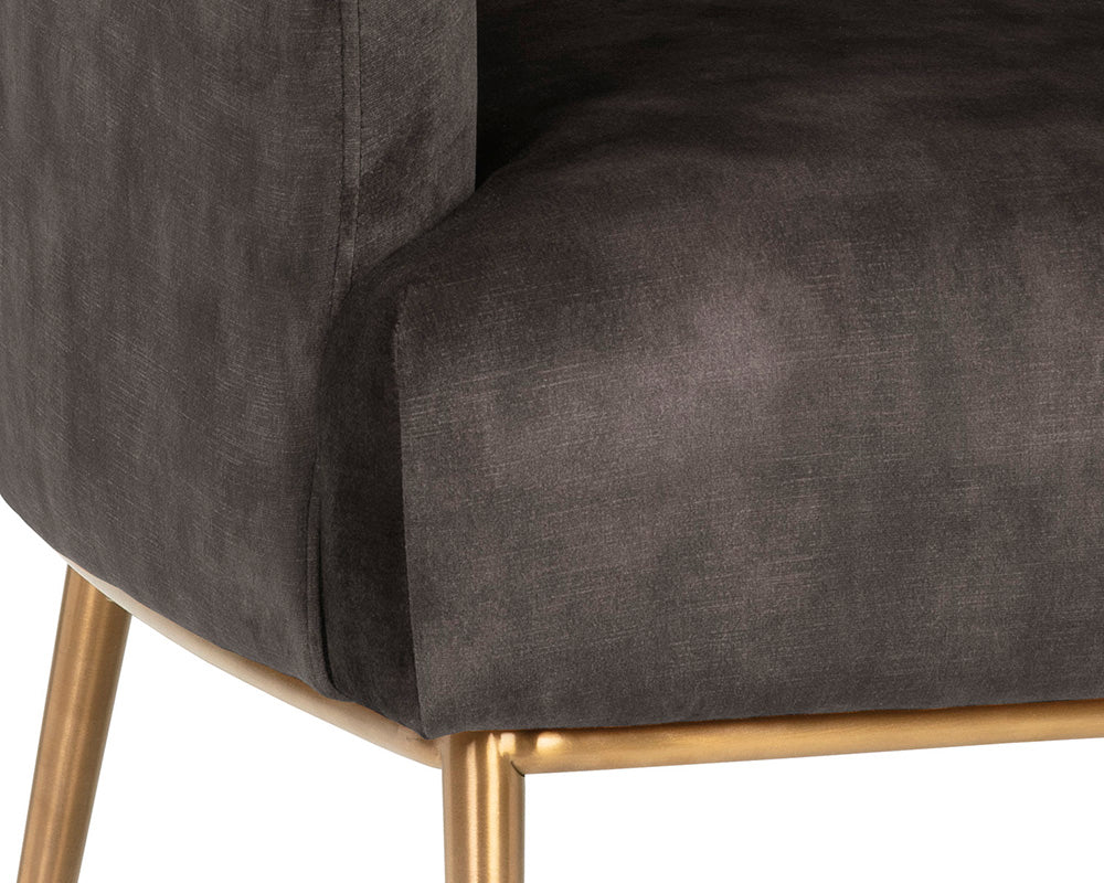 Sunpan Cameron Lounge Chair In Nono Petrol / Nono Rust / Nono Shitake