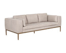 Sunpan Burr Sofa in Bali Bone / Behike Saddle / Serbia Black Leather