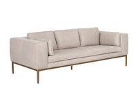 Sunpan Burr Sofa in Bali Bone / Behike Saddle / Serbia Black Leather