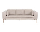 Sunpan Burr Sofa in Bali Bone / Behike Saddle / Serbia Black Leather