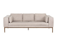 Sunpan Burr Sofa in Bali Bone / Behike Saddle / Serbia Black Leather