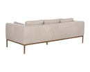 Sunpan Burr Sofa in Bali Bone / Behike Saddle / Serbia Black Leather