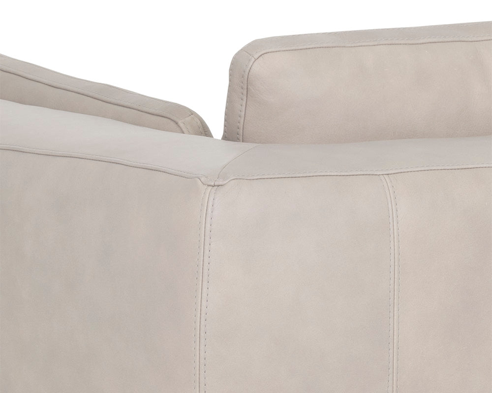 Sunpan Burr Sofa in Bali Bone / Behike Saddle / Serbia Black Leather