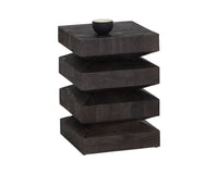Sunpan Cormac End Table in Dark Brown / Rustic Oak