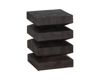 Sunpan Cormac End Table in Dark Brown / Rustic Oak