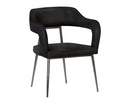 Sunpan Kenny Dining Armchair - Bravo Black/Metal