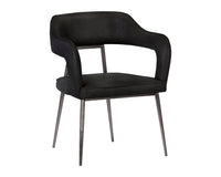 Sunpan Kenny Dining Armchair - Bravo Black/Metal