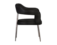 Sunpan Kenny Dining Armchair - Bravo Black/Metal