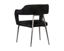 Sunpan Kenny Dining Armchair - Bravo Black/Metal