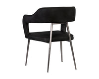 Sunpan Kenny Dining Armchair - Bravo Black/Metal