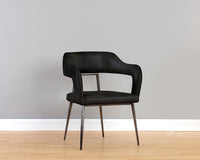 Sunpan Kenny Dining Armchair - Bravo Black/Metal