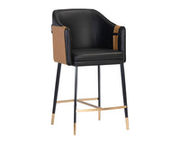 Sunpan Carter Counter Stool - Napa Beige And Napa Tan/Napa Black And Napa Cognac