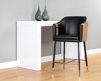 Sunpan Carter Counter Stool - Napa Beige And Napa Tan/Napa Black And Napa Cognac