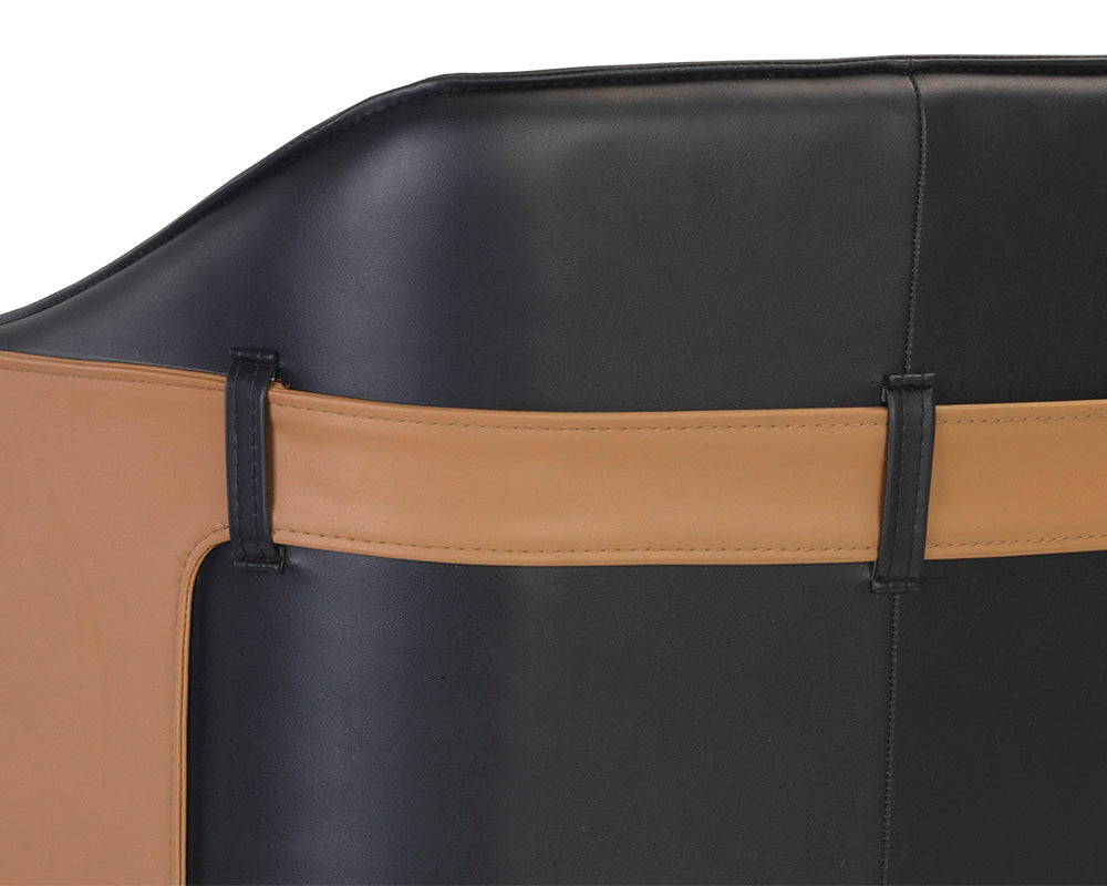 Sunpan Carter Counter Stool - Napa Beige And Napa Tan/Napa Black And Napa Cognac